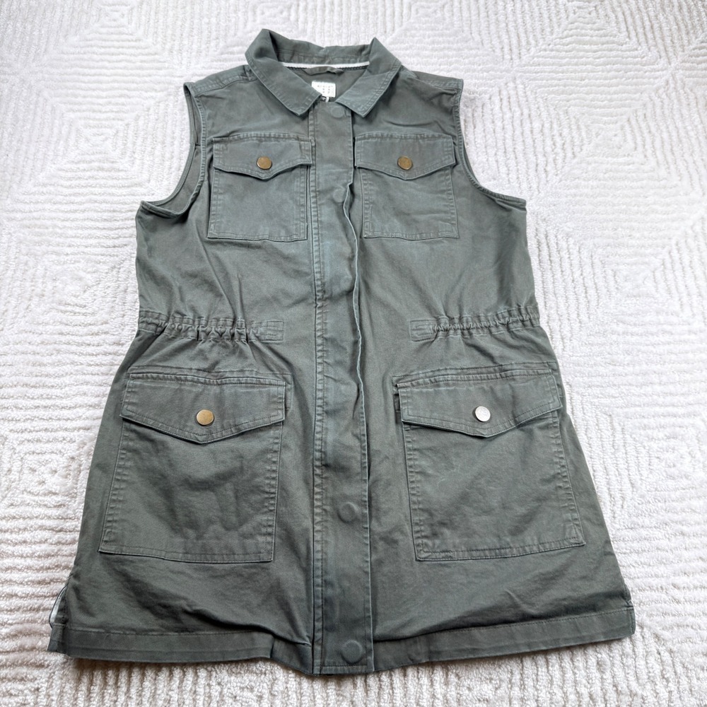 A New Day Vest Women's M Utility Vest Olive Green Gorpcore Normcore Outdoors Y2K